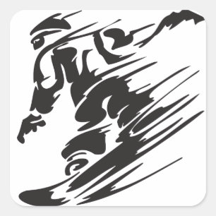 Stickers cool Silhouette Snowboard Mountain