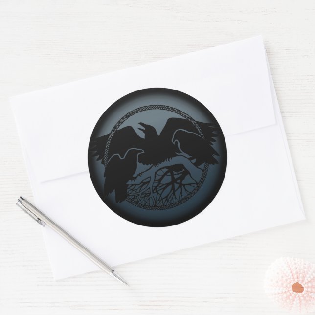 Stickers Corbeau Autocollants Art Corbeau (Enveloppe)