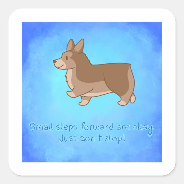Stickers Corgi "Small Steps Forward" (Devant)