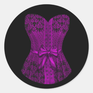 Stickers Corset noir et violet élégant