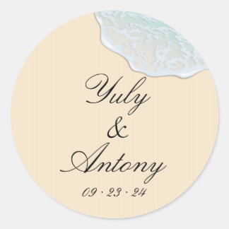 Stickers Côté Moderne Mariage Beach Round Set