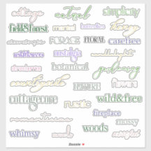 Stickers Cottagecore Mots pour les journaux de jun