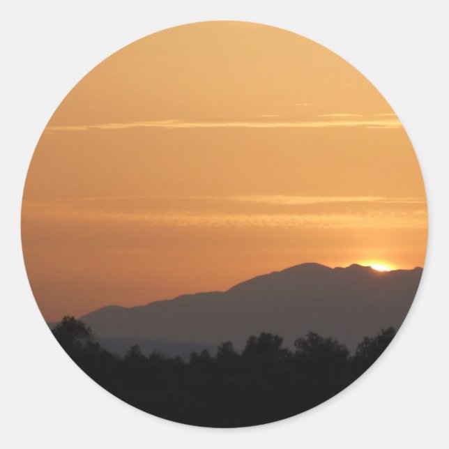 Stickers Coucher de soleil orange (Devant)