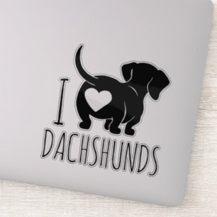 Stickers Coupe Personnalisée Dachshund Love