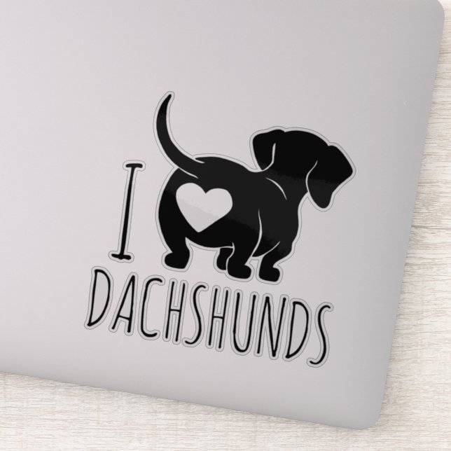 Stickers Coupe Personnalisée Dachshund Love (Détail)