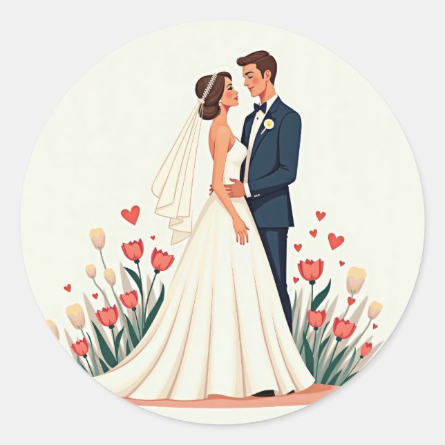 Stickers Couple du jour du mariage (Devant)
