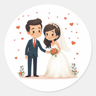 Stickers Couple Mariage mignon