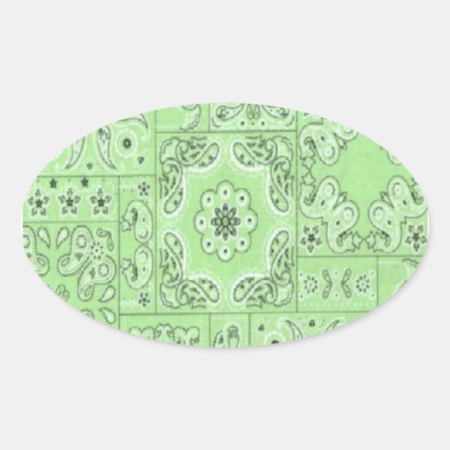 Stickers Cowgirl Paisley Bandana Lime (Devant)
