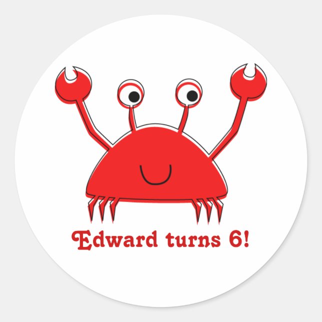 Stickers crabe rouge | Cupcake Toppers (Devant)