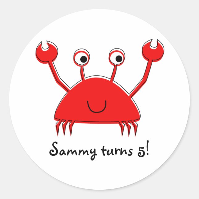 Stickers crabe rouge | Cupcake Toppers (Devant)
