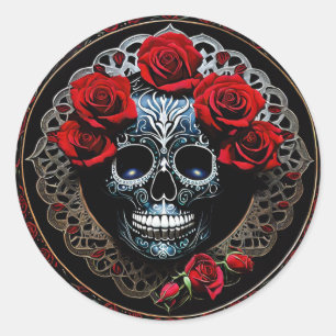 Stickers crâne à sucre Rose radiant Jour des morts
