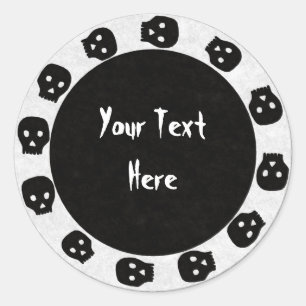 Stickers crâne noir blanc