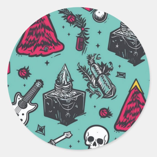 Stickers crâne Rockin (Devant)