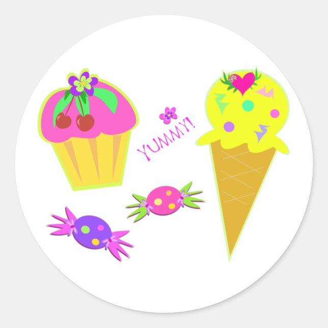 Stickers Crème De Glace Et Cupcake (Devant)