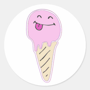 Stickers crème glacée fraise