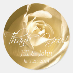 Stickers Crème Rose Merci de mariage favori