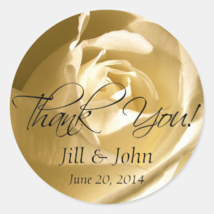 Stickers Crème Rose Merci de mariage favori