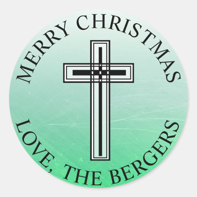 Stickers croix verte et noire personnalisés (Devant)