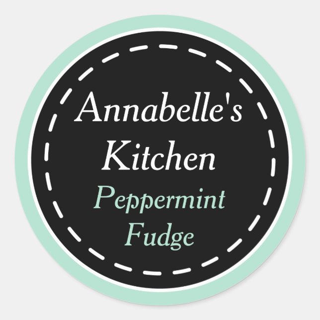 Stickers cuisine à la menthe et noire (Devant)