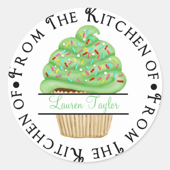 Stickers Cuisine Cupcake Personnalisé (Devant)