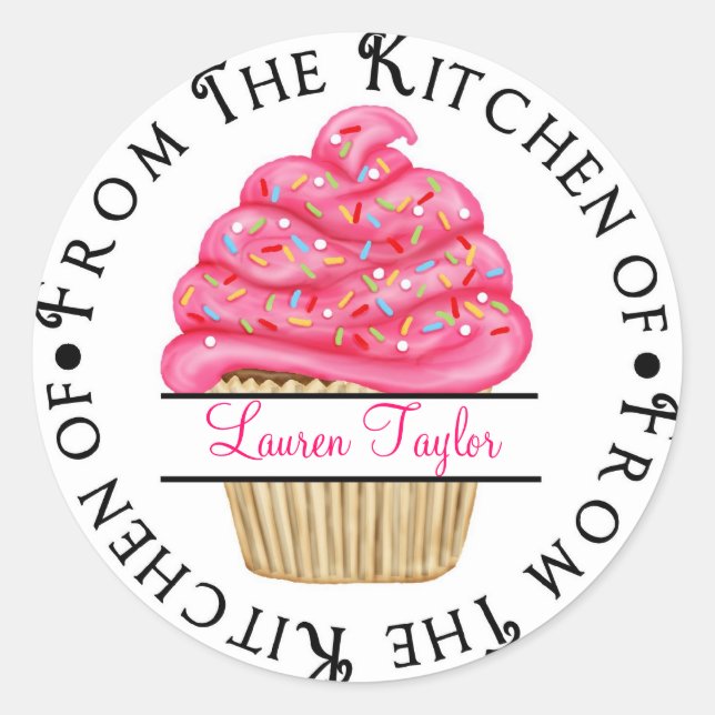 Stickers Cuisine Cupcake Personnalisé (Devant)