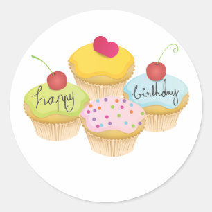 Stickers Cupcake Anniversaire