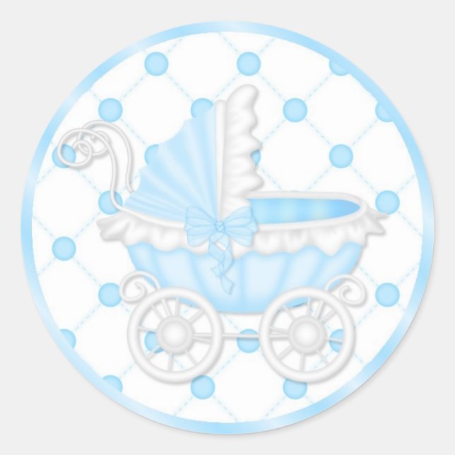 Stickers Cupcake baby shower bleu (Devant)