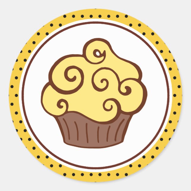 Stickers Cupcake Jaune (Devant)
