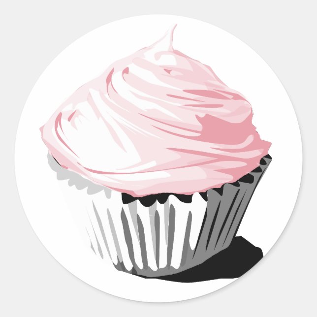 stickers cupcake rose (Devant)