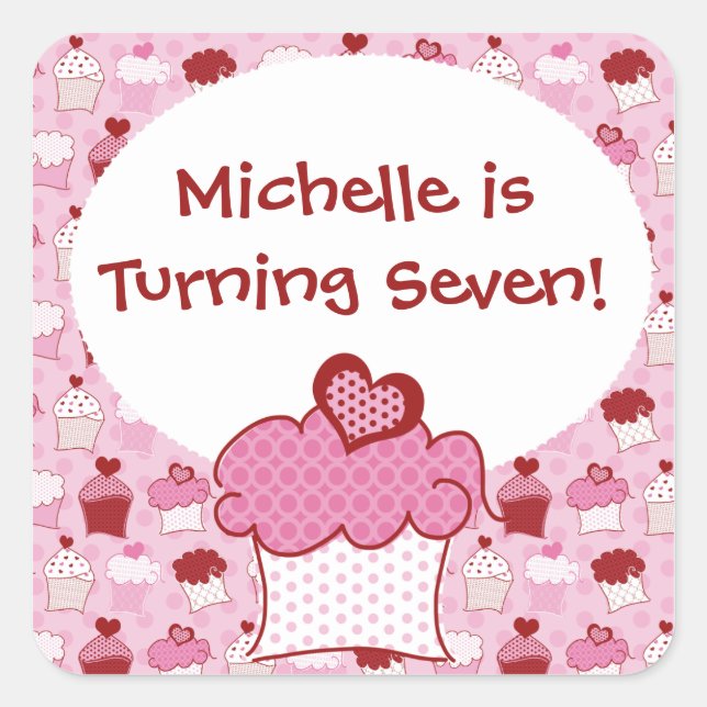 Stickers Cupcake sucré customisé (Devant)