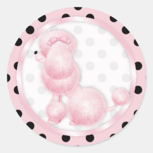 Stickers Cupcake Toppers Anniversaire Poodé rose