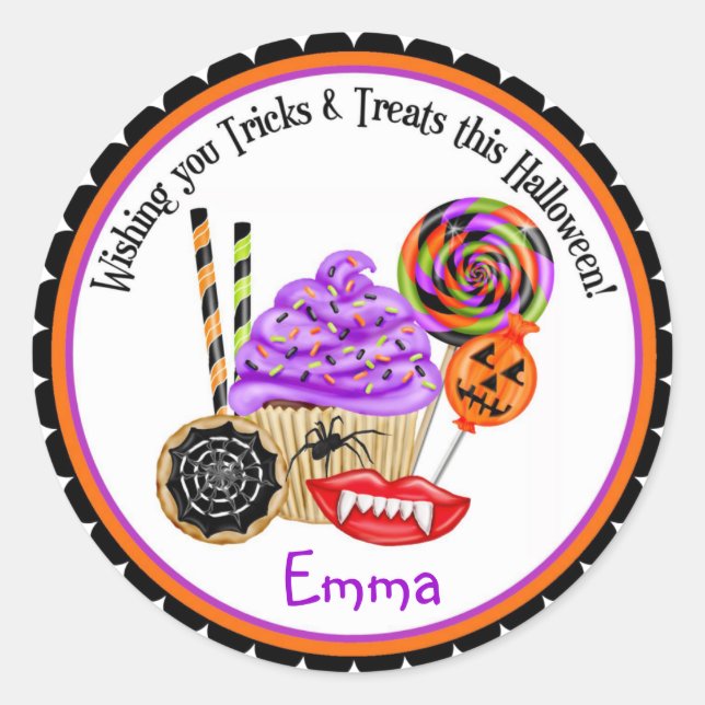 Stickers Cupcakes et Candy Halloween (Devant)