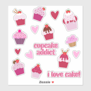Stickers Cupcakes et Shorcakes aux fraises