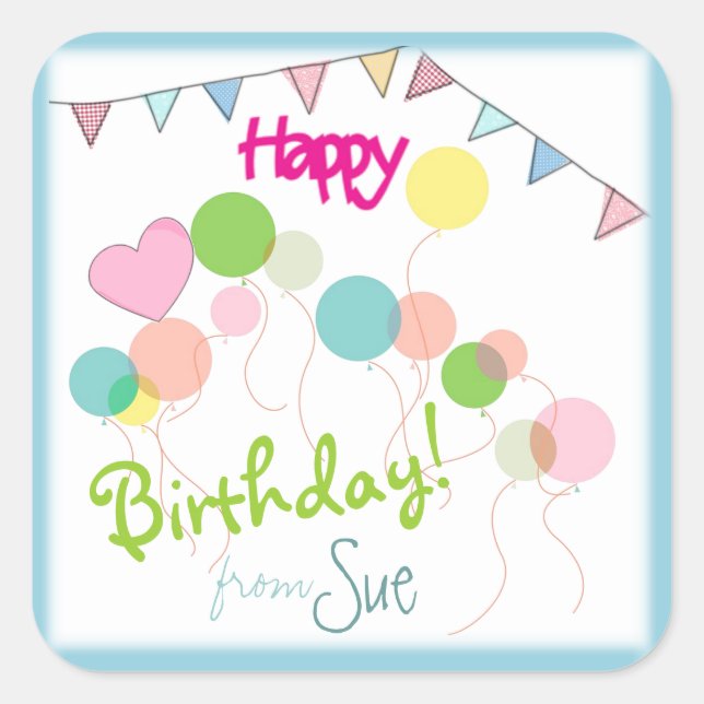 Stickers customisés le jour de l'anniversaire (Devant)