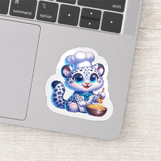 Stickers Cute Kawaii Snow Leopard Français Cook