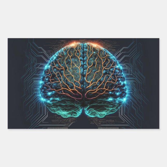 Stickers Cyber Cerveau Ordinateur (Devant)