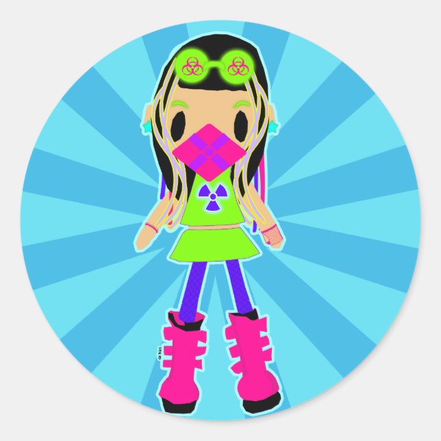 Stickers Cyber Girl X (Devant)