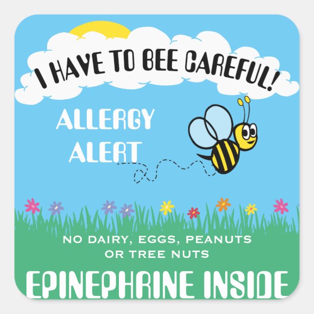 Stickers d'abeilles anti-allergie alimentaire mult (Devant)