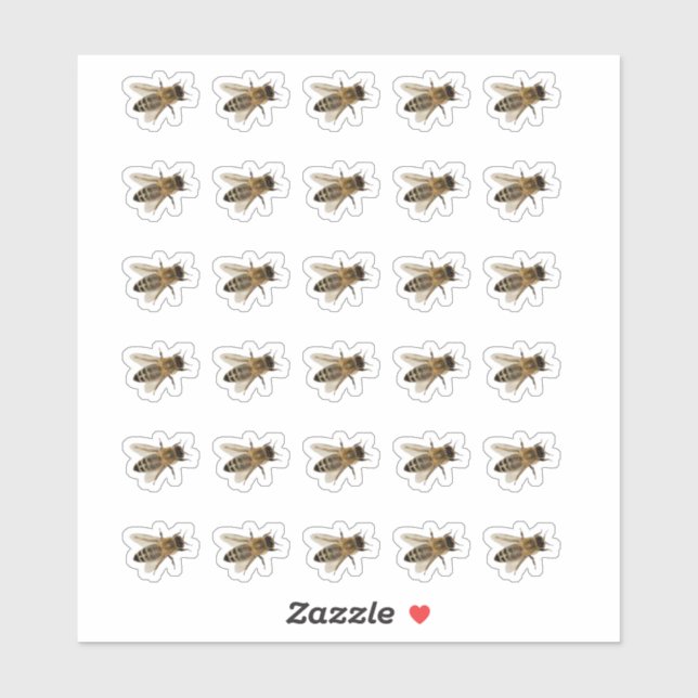 Stickers d'abeilles blanches ou transparentes (Feuille)