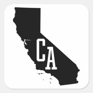 Stickers d'abréviation CA California State Map