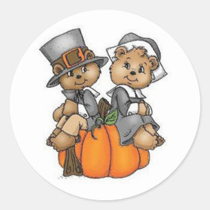 Stickers d'action de grâce/Ours de pèlerinage