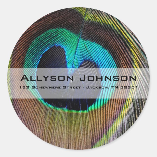 Stickers d'adresse de plume de paon (Devant)