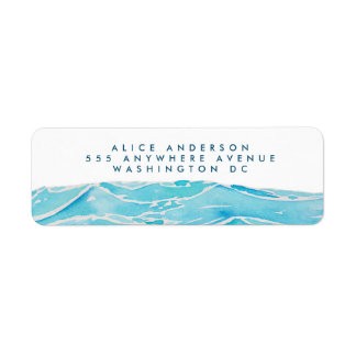 Stickers d'adresse de retour de Beach Waves Waterc