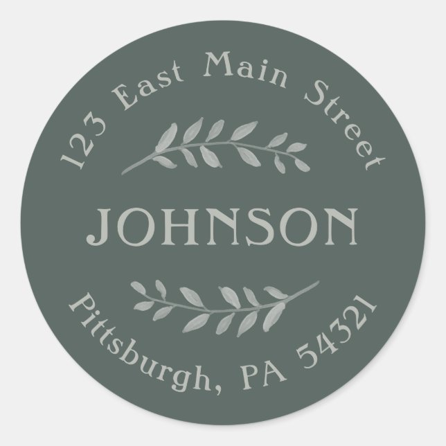 Stickers d'adresse de retour de la branche d'aquar (Devant)