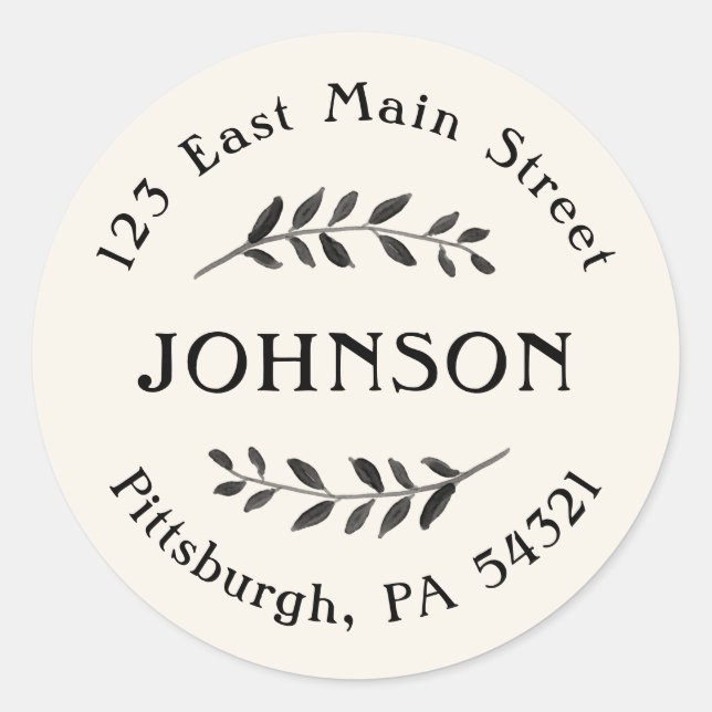 Stickers d'adresse de retour de la branche d'aquar (Devant)