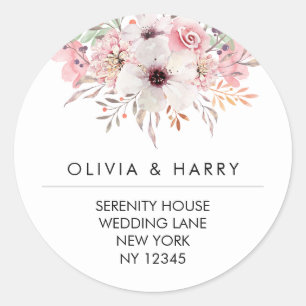 Stickers d'adresse de retour Rustic Floral Mariage