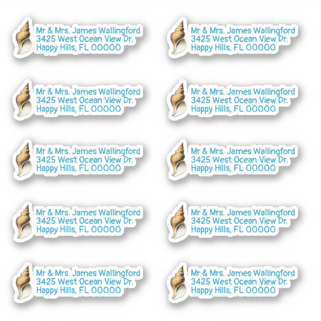 Stickers d'adresse de retour Whelk Shell (Devant)