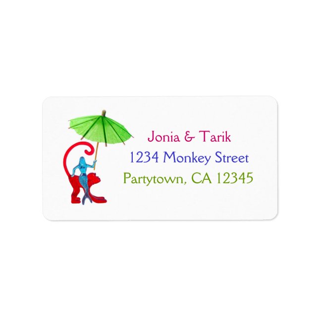 Stickers d'adresse de sirène de boisson (Devant)