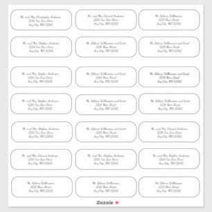 Stickers d'adresse d'enveloppe de Mariage de scrip