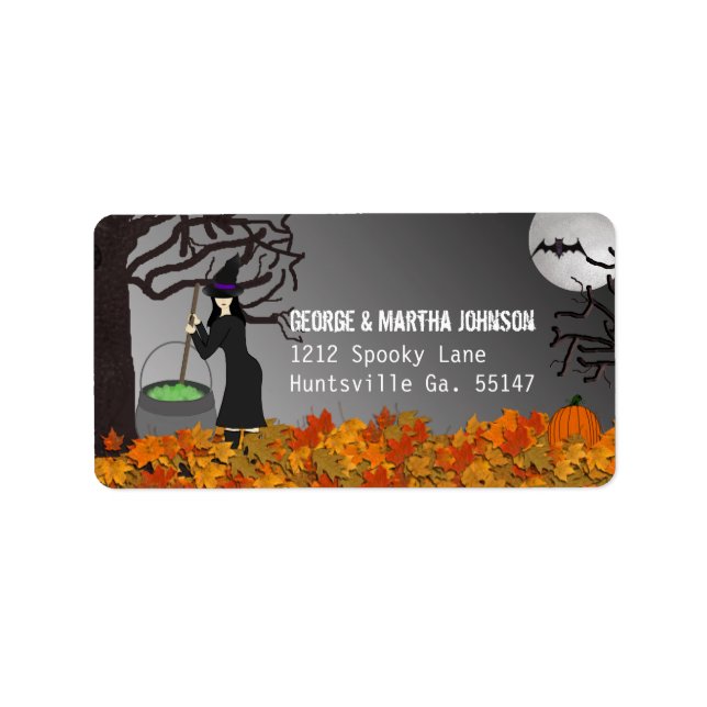 Stickers d'adresse Halloween de nuit (Devant)